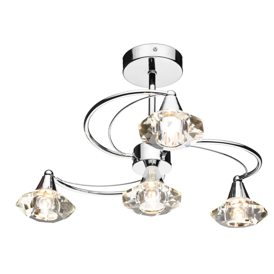 Luther 4 Light Semi-Flush Silver Ceiling Light