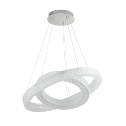 Lux & Belle Double Hoop Acrylic and Chrome LED Pendant
