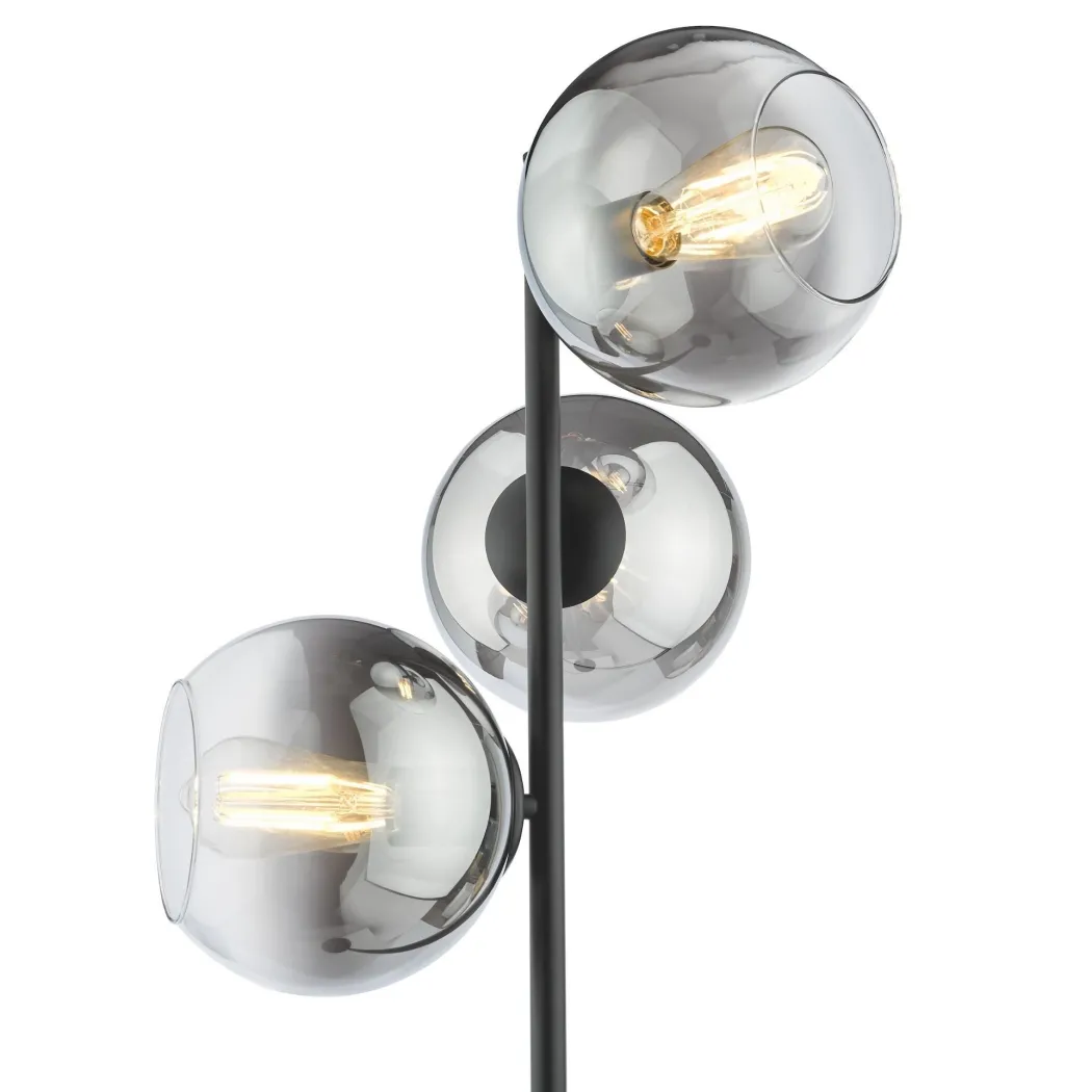 Lycia 3 Light Black & Ombre Glass Floor Lamp