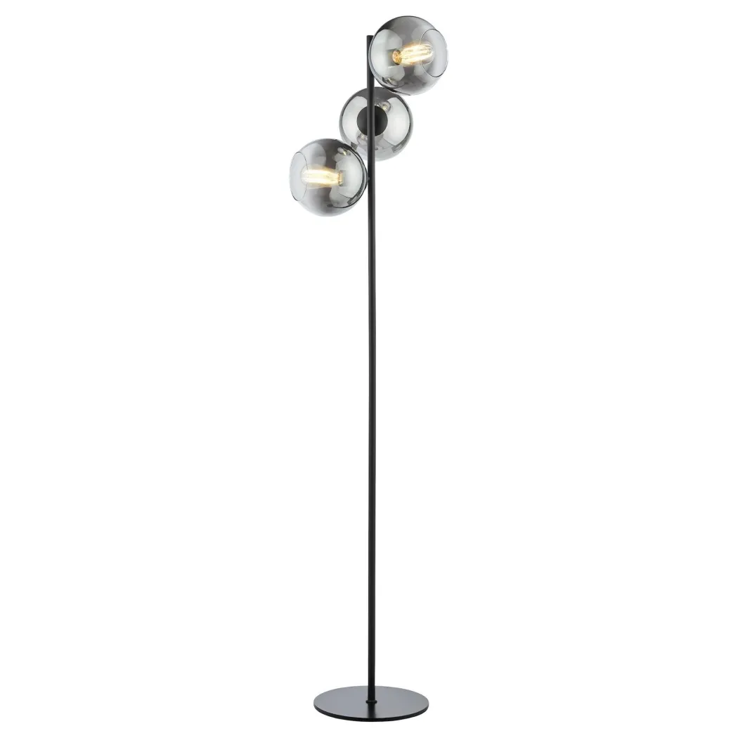 Lycia 3 Light Black & Ombre Glass Floor Lamp
