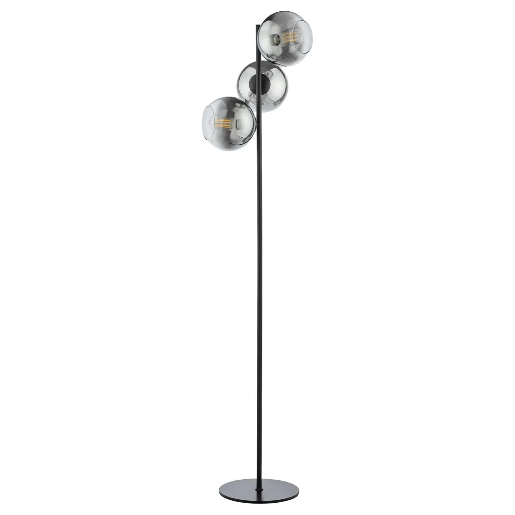 Lycia 3 Light Black & Ombre Glass Floor Lamp