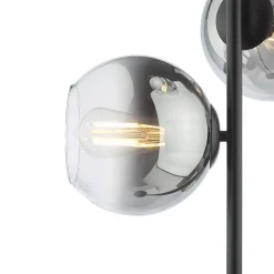 Lycia 3 Light Black & Ombre Glass Floor Lamp