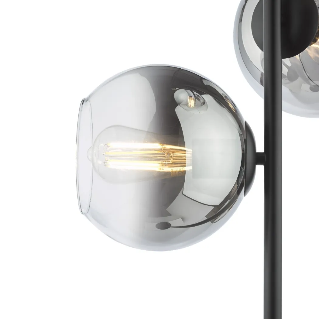 Lycia 3 Light Black & Ombre Glass Floor Lamp