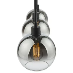 Lycia 3 Light Black & Ombre Glass Ceiling Pendant Bar