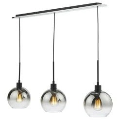 Lycia 3 Light Black & Ombre Glass Ceiling Pendant Bar