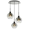 Lycia 3 Light Black & Ombre Glass Ceiling Cluster Ceiling Pendant