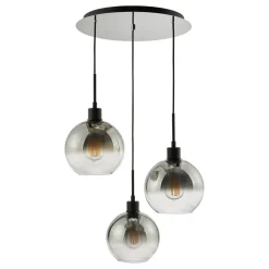 Lycia 3 Light Black & Ombre Glass Ceiling Cluster Ceiling Pendant