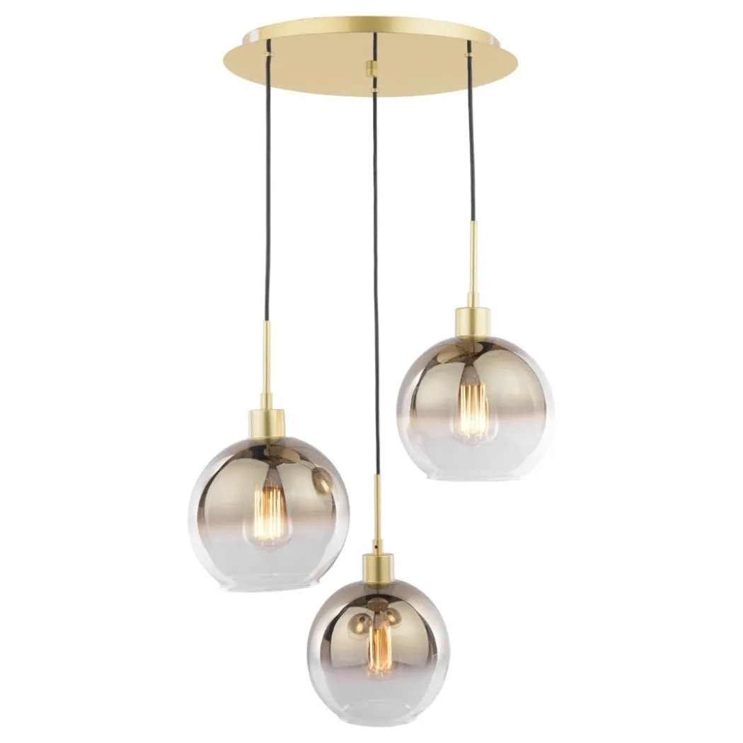 Lycia 3 Light Gold & Ombre Glass Cluster Ceiling Pendant