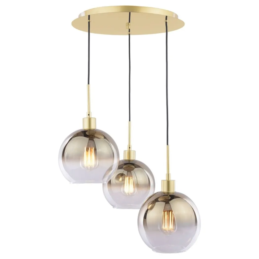 Lycia 3 Light Gold & Ombre Glass Cluster Ceiling Pendant