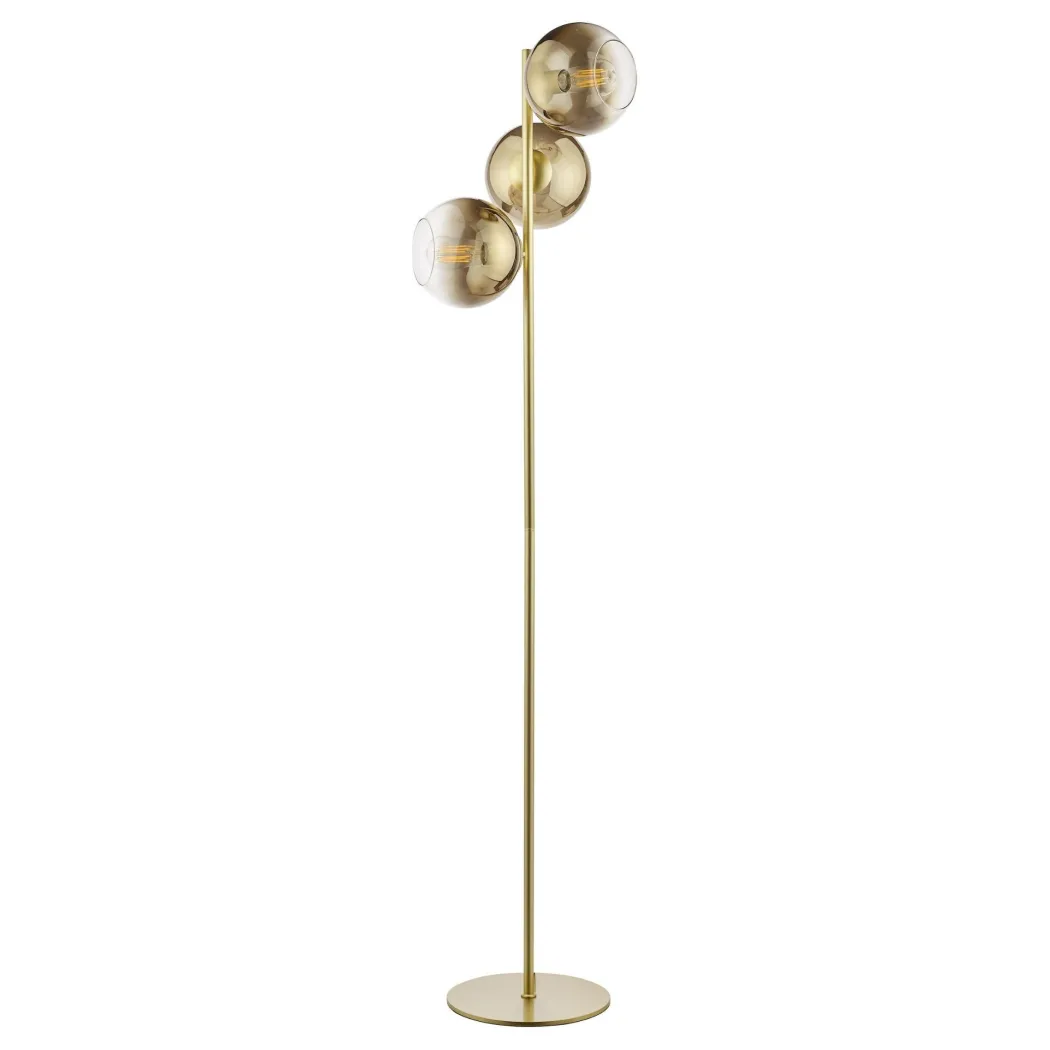 Lycia 3 Light Gold & Ombre Glass Floor Lamp