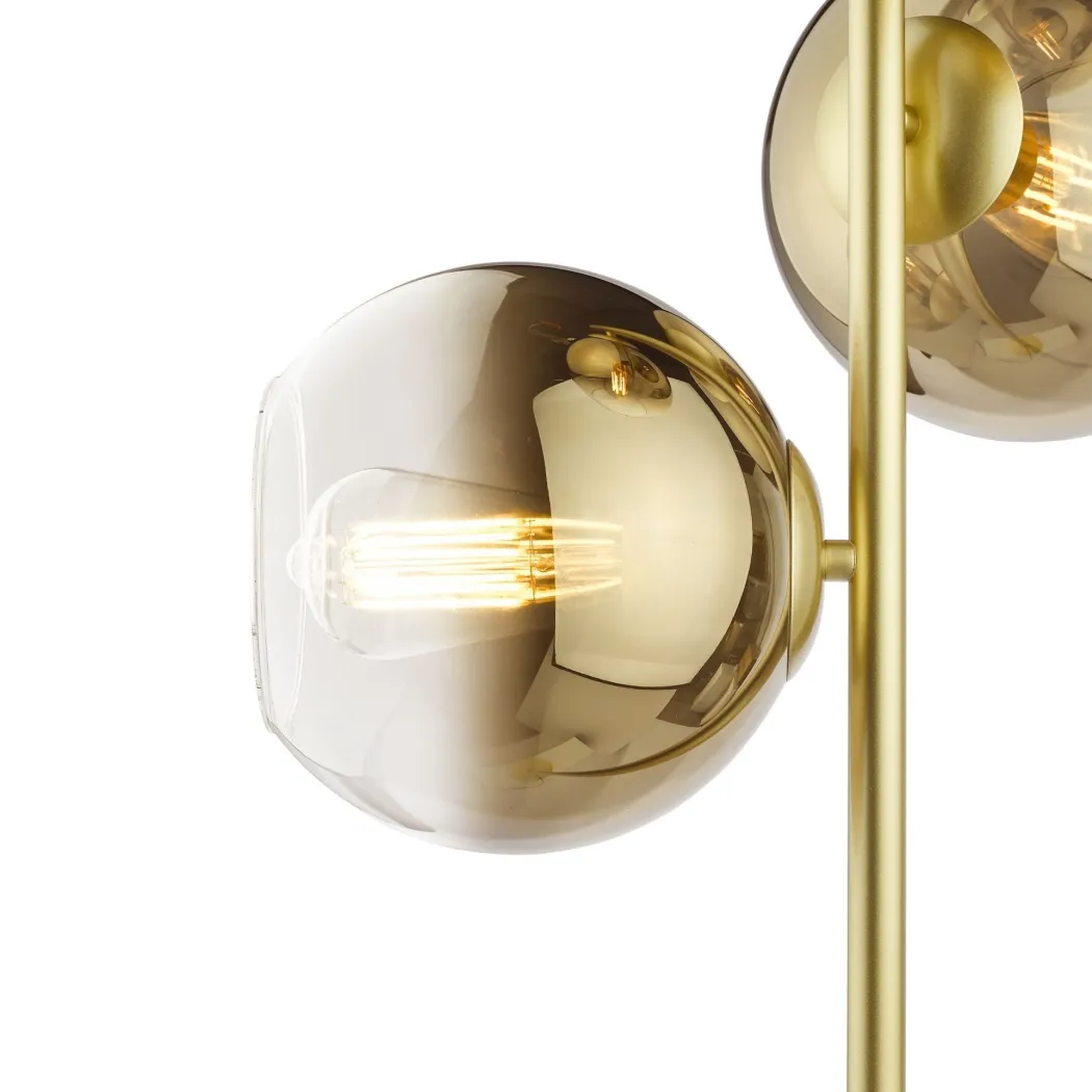Lycia 3 Light Gold & Ombre Glass Floor Lamp