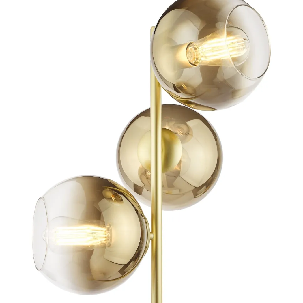 Lycia 3 Light Gold & Ombre Glass Floor Lamp