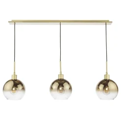 Lycia 3 Light Gold & Ombre Glass Ceiling Pendant Bar