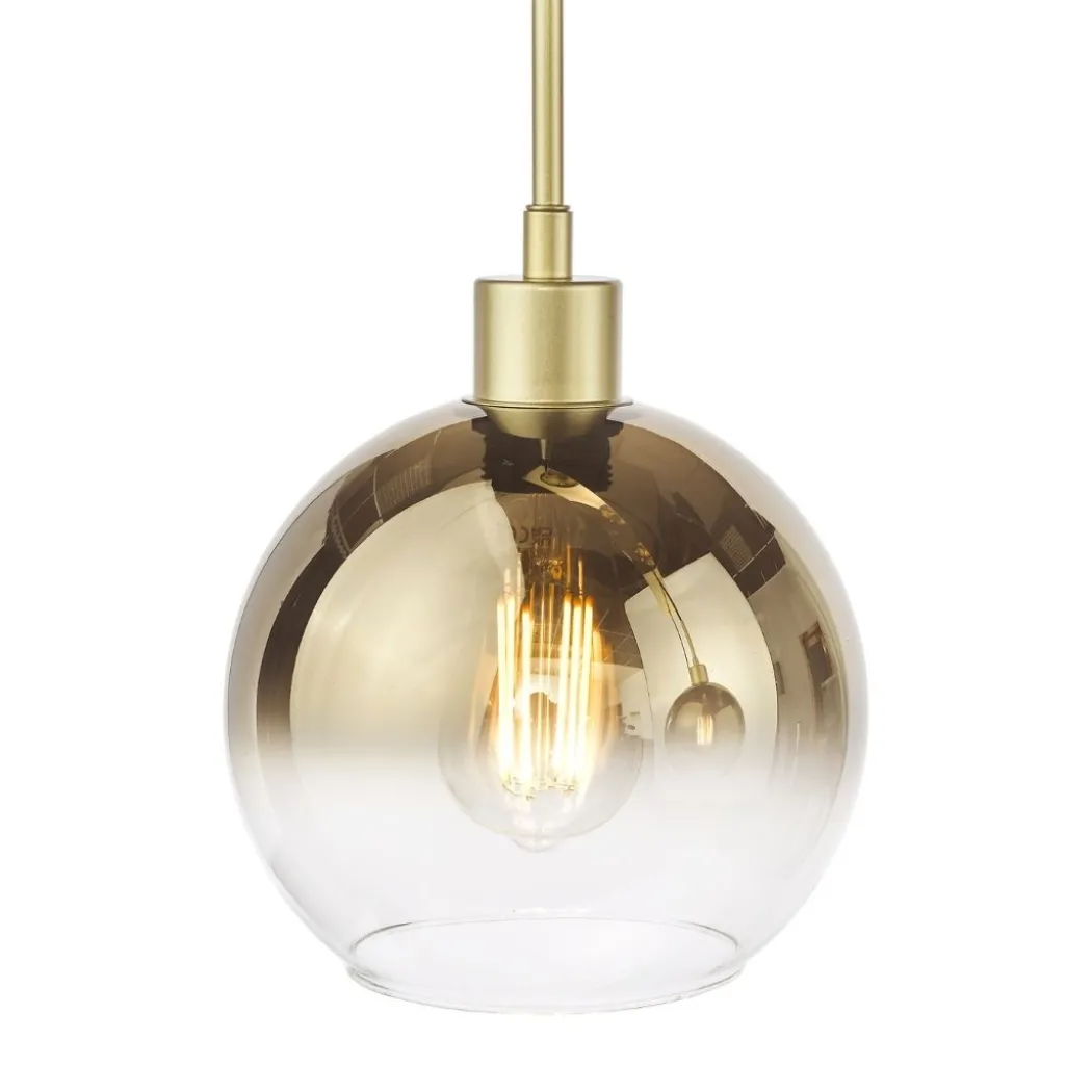 Lycia 3 Light Gold & Ombre Glass Ceiling Pendant Bar