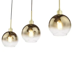 Lycia 3 Light Gold & Ombre Glass Ceiling Pendant Bar