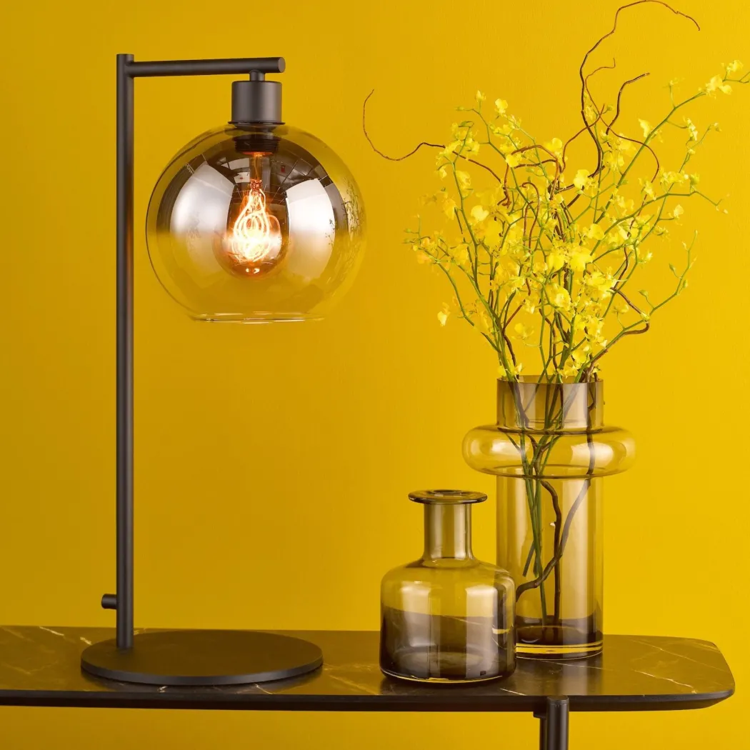Lycia Black & Ombre Glass Table Lamp