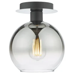 Lycia Black & Ombre Glass Flush Ceiling Light