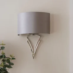 Lyla Satin Nickel Wall Light