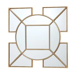 Lyshia 60cm Decorative Square Gold Mirror
