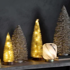 Maeve LED Black & Gold Battery-Powered Glass Table Lamp