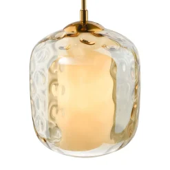 Majella Brass & Champagne Glass Pendant Ceiling Light