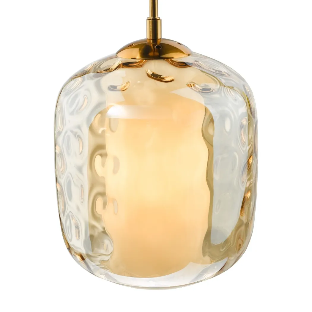 Majella Brass & Champagne Glass Pendant Ceiling Light