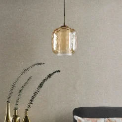 Majella Brass & Champagne Glass Pendant Ceiling Light