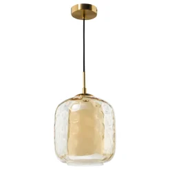 Majella Brass & Champagne Glass Pendant Ceiling Light
