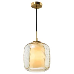 Majella Brass & Champagne Glass Pendant Ceiling Light