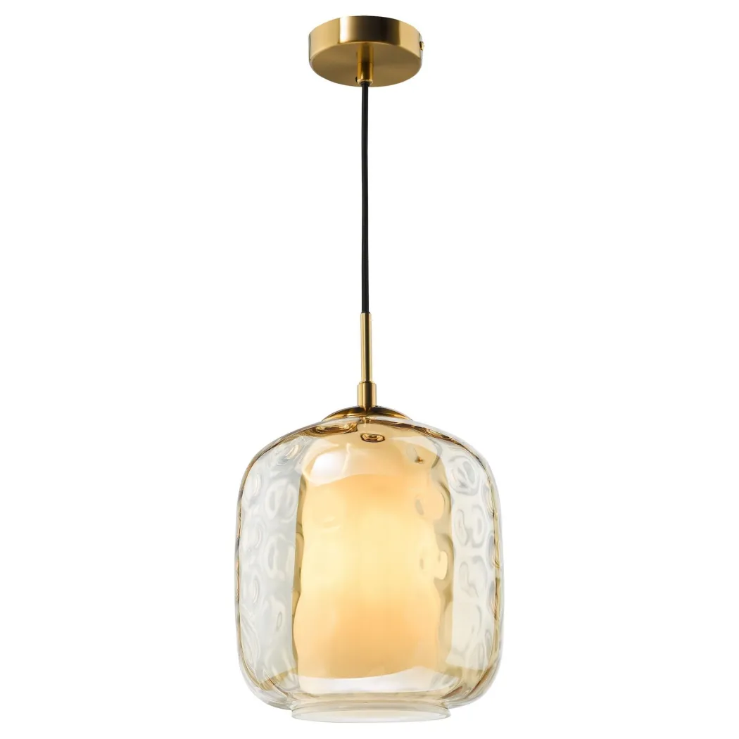 Majella Brass & Champagne Glass Pendant Ceiling Light
