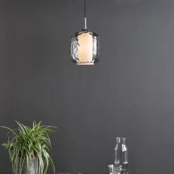 Majella Chrome & Smoked Glass Pendant Ceiling Light