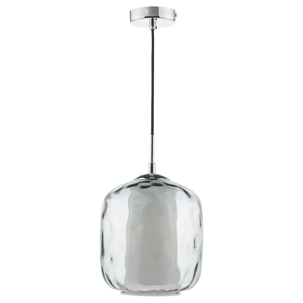 Majella Chrome & Smoked Glass Pendant Ceiling Light