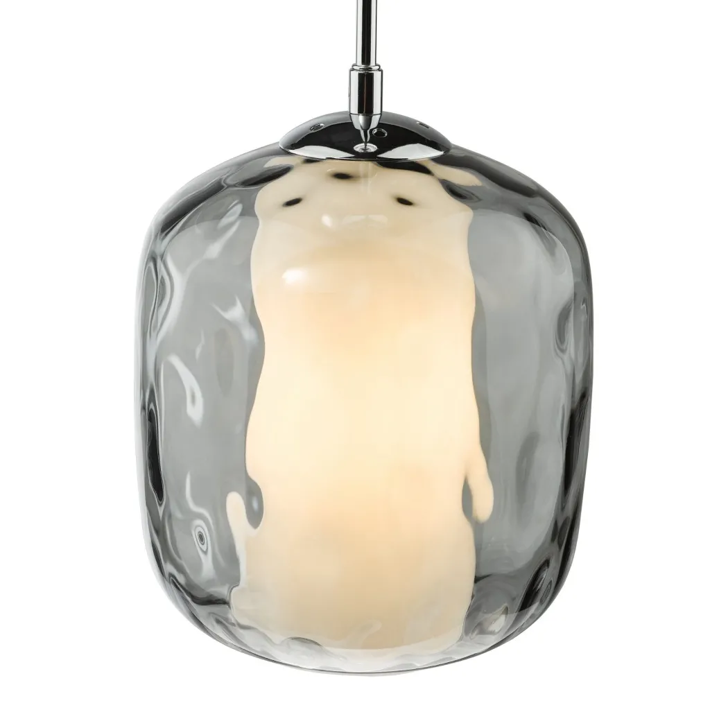 Majella Chrome & Smoked Glass Pendant Ceiling Light