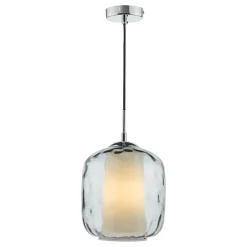 Majella Chrome & Smoked Glass Pendant Ceiling Light