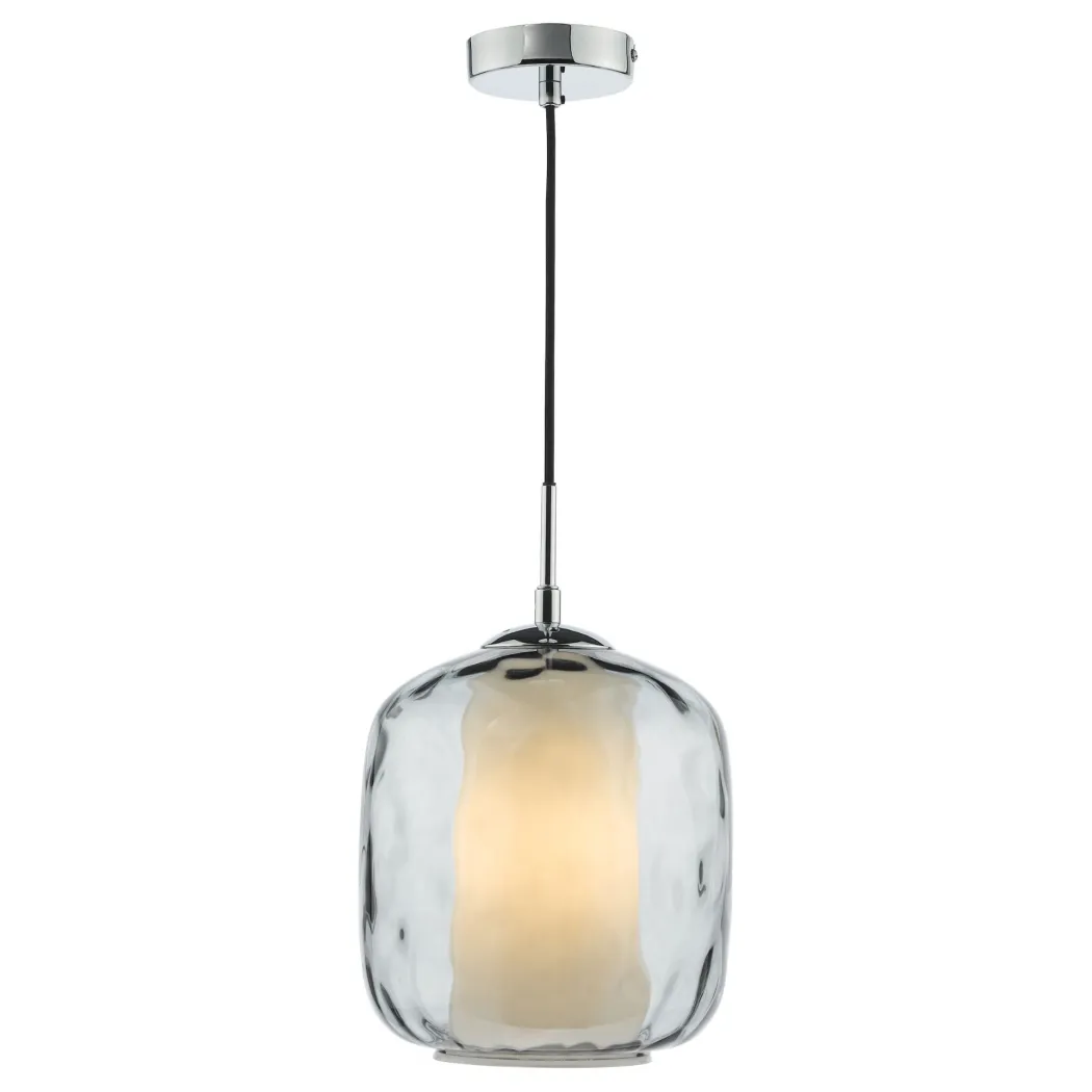 Majella Chrome & Smoked Glass Pendant Ceiling Light