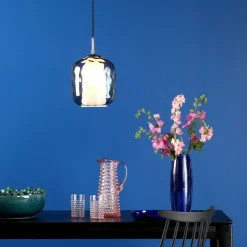 Majella Chrome & Smoked Glass Pendant Ceiling Light