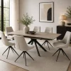 Manhattan 1400 – 1800mm Grey Table 6 Natural Boden Chairs