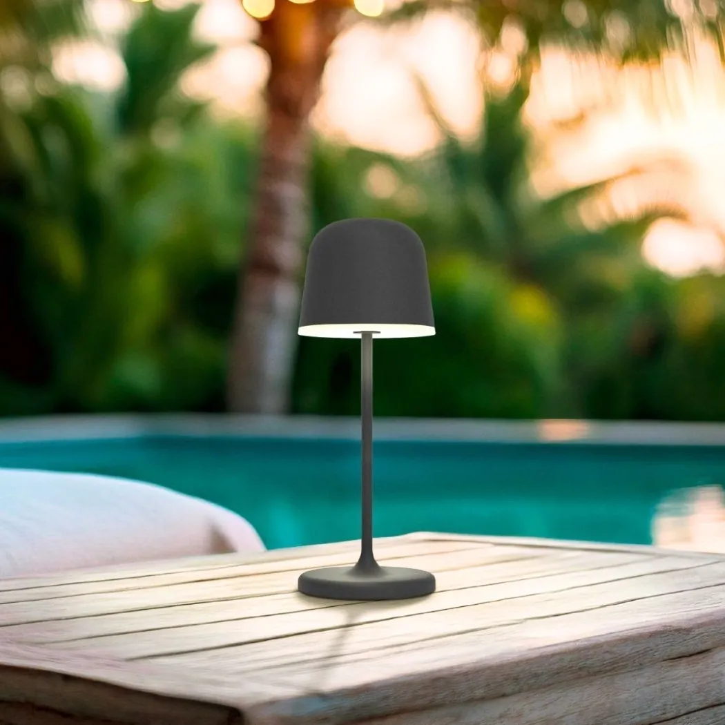 Mannera Black LED Rechargeable Touch Table Lamp