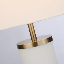 Manning Antique Brass & White Glass Table Lamp