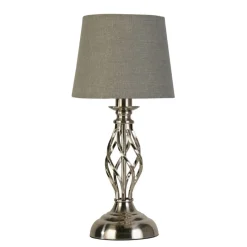 Manor Chrome Table Lamp with Grey Shade