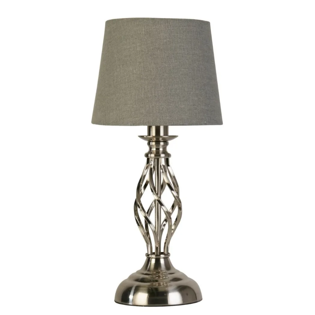 Manor Chrome Table Lamp with Grey Shade