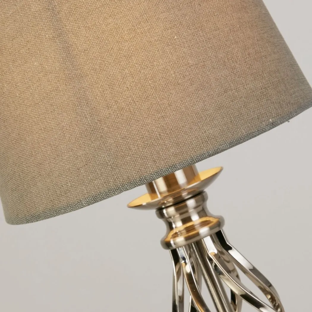Manor Chrome Table Lamp with Grey Shade