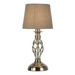Manor Chrome Table Lamp with Grey Shade