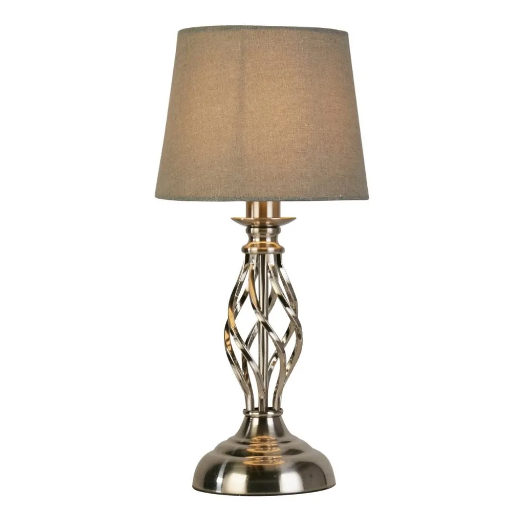 Manor Chrome Table Lamp with Grey Shade
