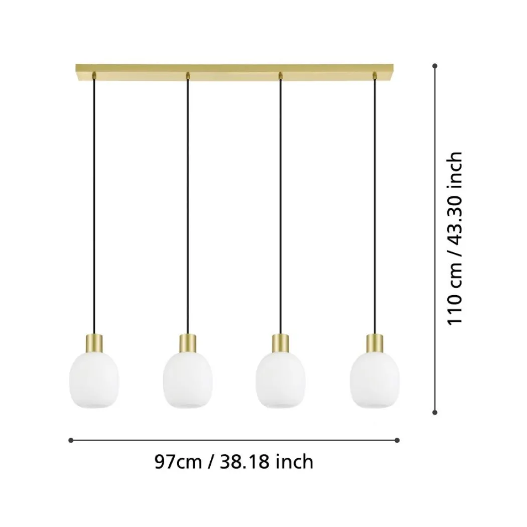 Manzanares 4-Light Brushed Brass Ceiling Pendant Light