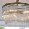 Marietta 3 Light Antique Brass & Glass Semi Flush Ceiling Light