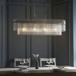 Marietta 4 Light Antique Brass & Glass Ceiling Pendant Bar