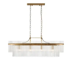 Marietta 4 Light Antique Brass & Glass Ceiling Pendant Bar