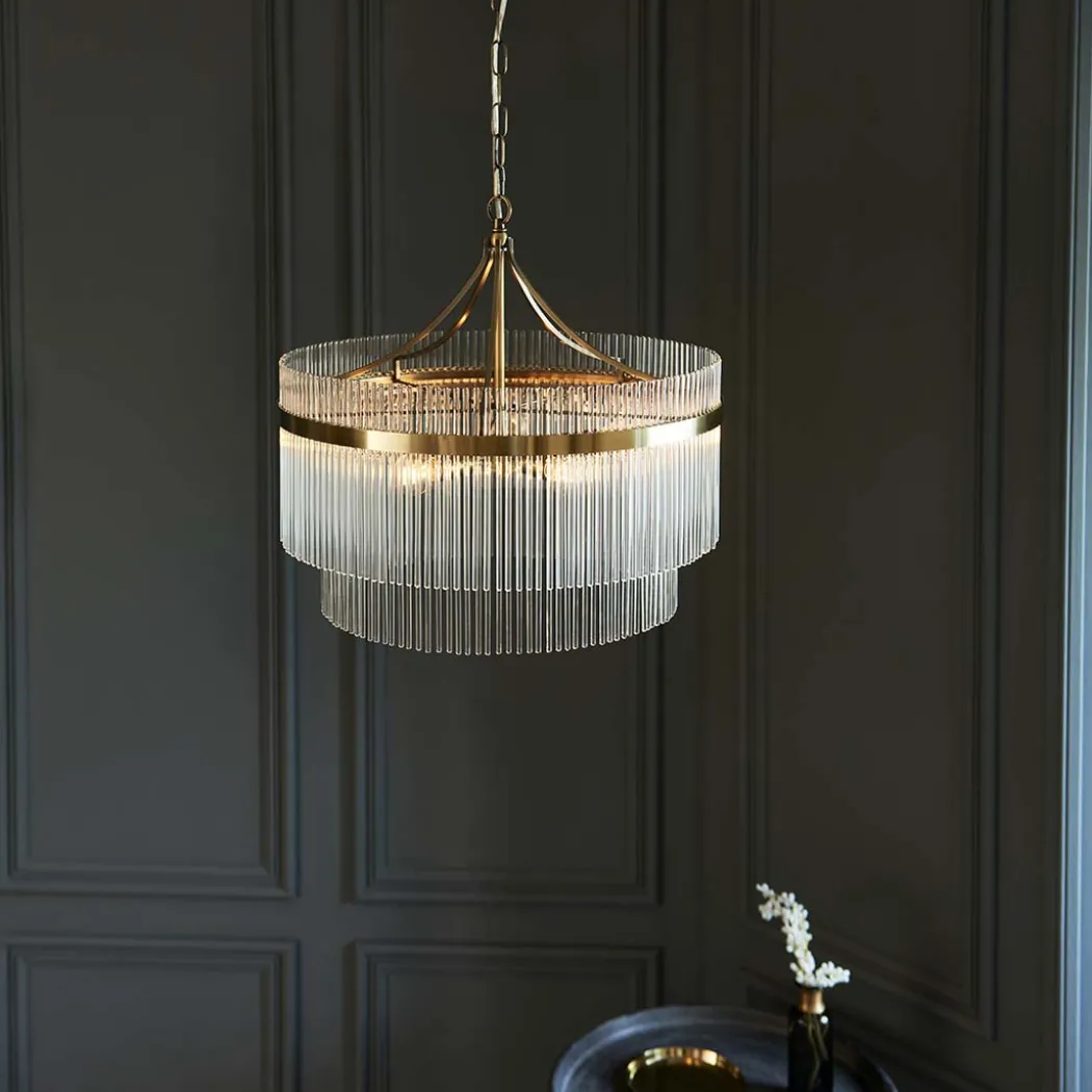 Marietta 5 Light Antique Brass Pendant Ceiling Light