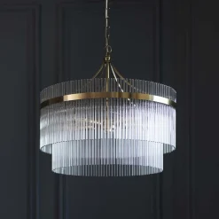 Marietta 5 Light Antique Brass Pendant Ceiling Light